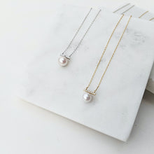 Load image into Gallery viewer, Alison Japanese Saltwater Pearl with CZ Gems Necklace