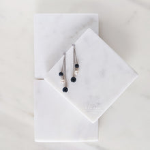 Load image into Gallery viewer, Amber Swarovski Crystal Balls With Japanese Freshwater Pearl Earrings