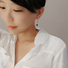 Load image into Gallery viewer, Amber Swarovski Crystal Balls With Japanese Freshwater Pearl Earrings