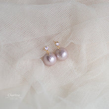 Load image into Gallery viewer, Angelina Lavender Japanese Marshmallow Pearl Earrings