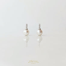 Load image into Gallery viewer, Annie Freshwater Pearl with CZ Gems Mini Style Earrings