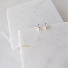 Load image into Gallery viewer, Annie Freshwater Pearl with CZ Gems Mini Style Earrings
