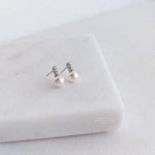 Load image into Gallery viewer, Annie Freshwater Pearl with CZ Gems Mini Style Earrings