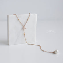 Load image into Gallery viewer, Kaitlyn Marshmallow Pearl &amp; CZ Diamond Double Layer Long Necklace
