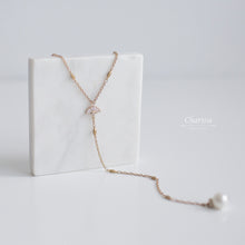 Load image into Gallery viewer, Kaitlyn Marshmallow Pearl & CZ Diamond Double Layer Long Necklace