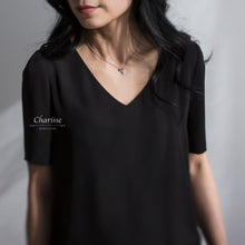 Load image into Gallery viewer, Gracie Silver Heart w/ Swarovski Crystal Necklace