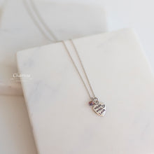 Load image into Gallery viewer, Gracie Silver Heart w/ Swarovski Crystal Necklace