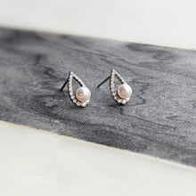 Load image into Gallery viewer, Christine Teardrop Japanese Akoya Pearl Earrings