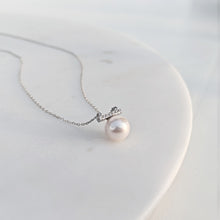 Load image into Gallery viewer, Alison Japanese Saltwater Pearl with CZ Gems Necklace
