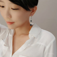 Load image into Gallery viewer, Amber Swarovski Crystal Balls With Japanese Freshwater Pearl Earrings
