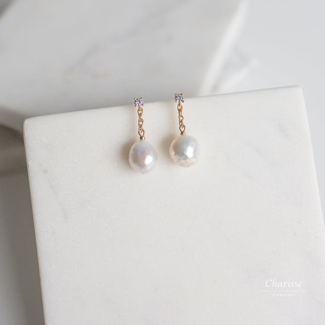 Adora Japanese Baroque Pearl Earrings