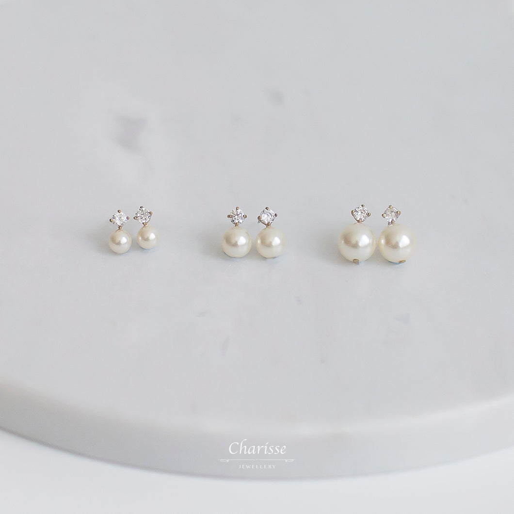 Annabelle Swarovski Crystal Pearl Earrings