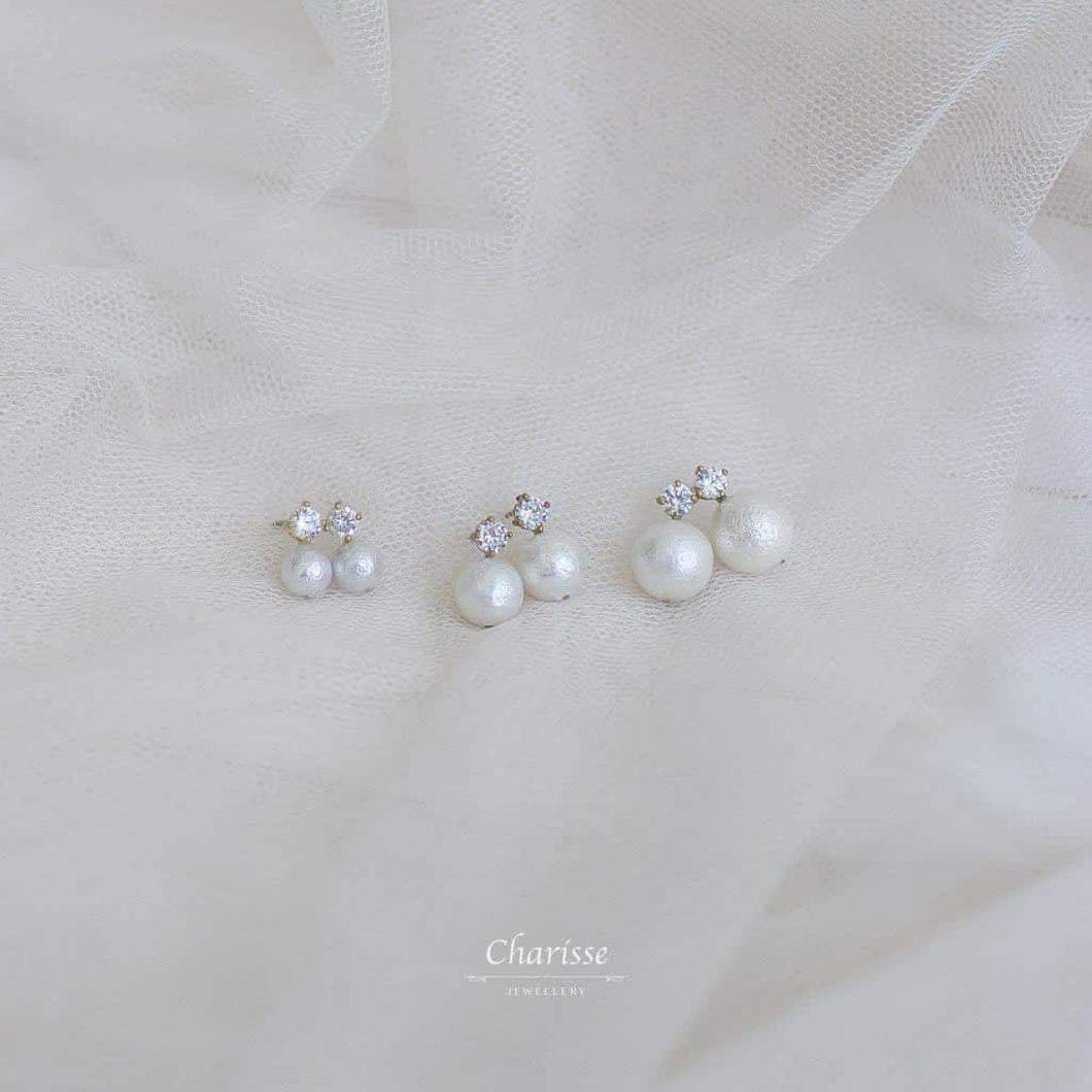 Clara Japanese Marshmallow Pearl Earrings