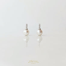 Load image into Gallery viewer, Annie Freshwater Pearl with CZ Gems Mini Style Earrings

