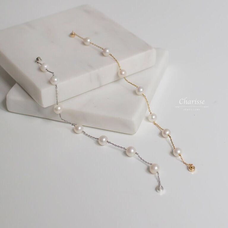 Stefanie Japanese Freshwater Pearl String Bracelet