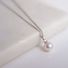 Load image into Gallery viewer, Kristin Japanese Akoya Pearl with Diamond Necklace
